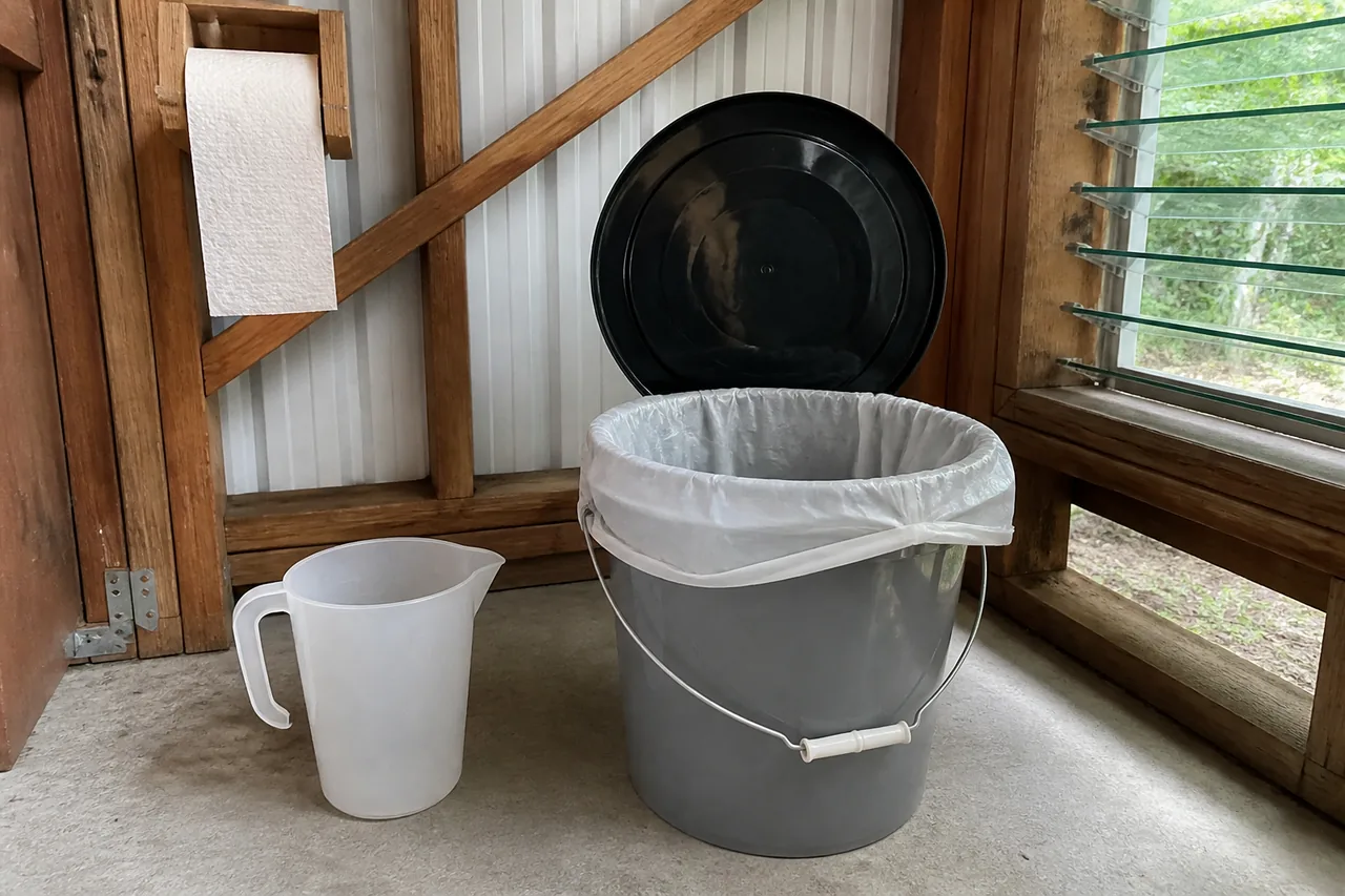Simple lidded emergency sanitation bucket